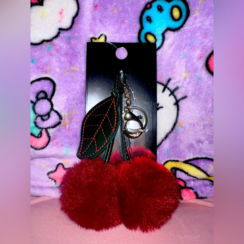 Cherry 🍒 Pom Pom bag charm
